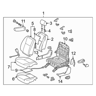 Toyota OE - Seats & Tracks - Front Seat Components (Driver Seat, With Side Air Bag, W/O Power)