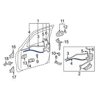 Toyota OE - Front Left Inner Door Lock Operating Rod
