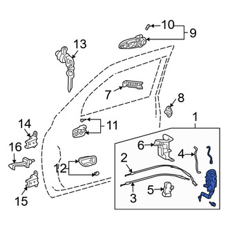 Toyota OE - Front Left Door Latch Assembly