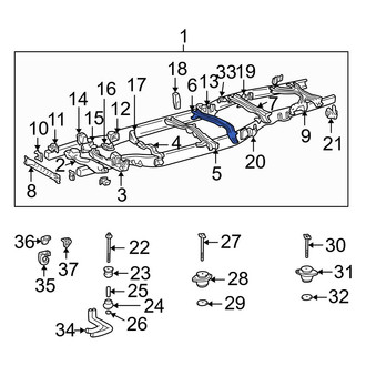 Toyota OE - Center Rear Frame Crossmember