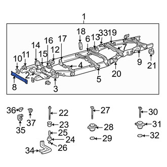 Toyota OE - Rear Center Frame Crossmember