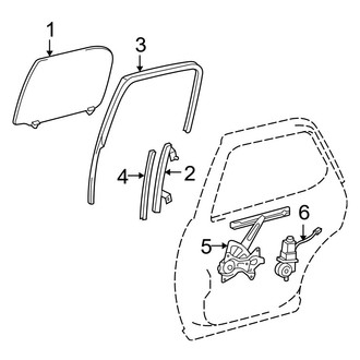 Toyota OE - Rear Door - Glass & Hardware (Double Cab)