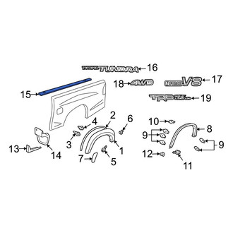Toyota OE - Rear Left Upper Truck Bed Molding