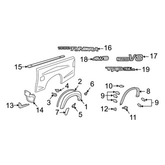 Toyota OE - Pick Up Box - Exterior Trim (Double Cab)