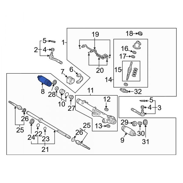 Rack and Pinion Bellows