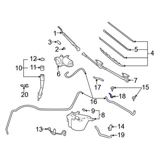 Toyota OE - Front Windshield Washer Hose