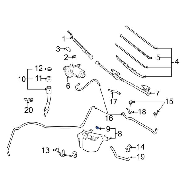 Washer Fluid Reservoir Mounting Grommet