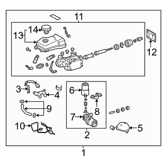 Toyota OE - Cab - Components on Dash Panel (With Stability Control), (Double Cab)