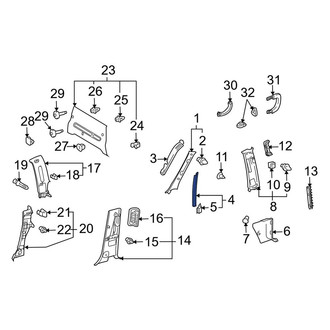 Toyota OE - Left Lower Body A-Pillar Trim Panel