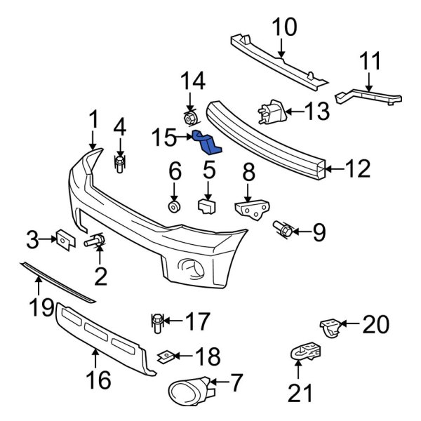 Bumper Cover Support Rail Bracket