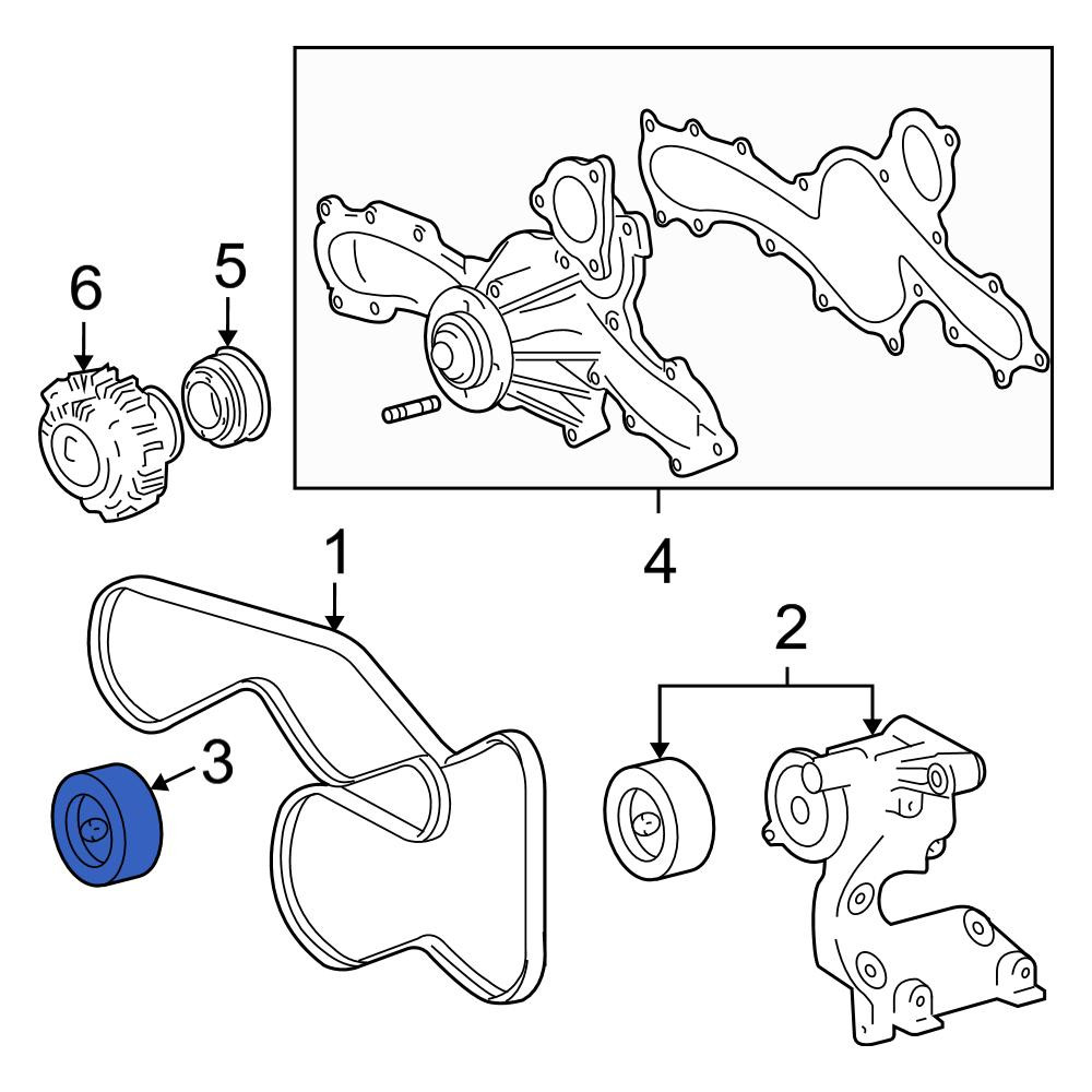 Toyota OE 1660431030 - Upper Accessory Drive Belt Idler Pulley