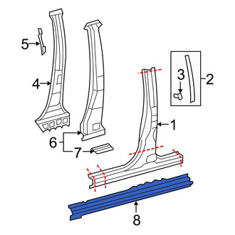 Toyota OE - Right Rocker Panel Reinforcement