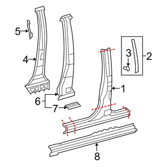 Toyota OE - Cab - Center Pillar & Rocker (Base / Limited / Platinum CrewMax)