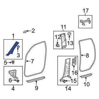 Toyota OE - Right Body A-Pillar Trim Panel