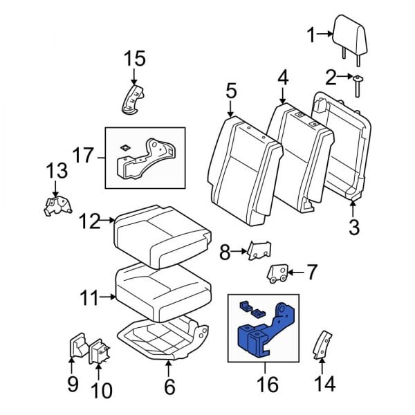 Toyota OE 791060C010 Left Outer Seat Frame Bracket