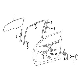 Toyota OE - Front Door - Glass & Hardware (Regular Cab), (Regular Cab)