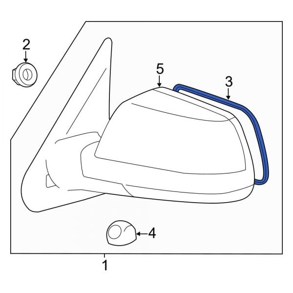 Toyota OE 879030C020 Front Right Door Mirror Glass