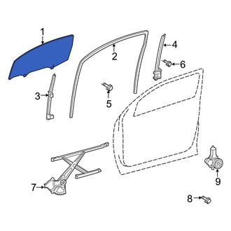 Toyota OE - Rear Left Door Glass
