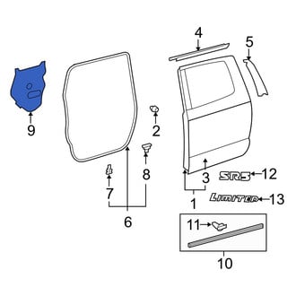Toyota OE - Rear Right Door Water Deflector