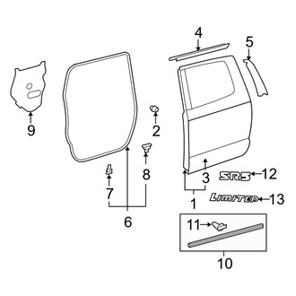 Toyota OE - Rear Door - Exterior Trim (Double Cab)