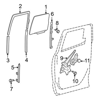 Toyota OE - Rear Door - Glass & Hardware (Double Cab)