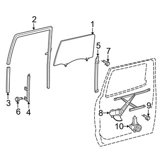 Toyota OE - Rear Door - Glass & Hardware (Base / Limited / Platinum CrewMax)