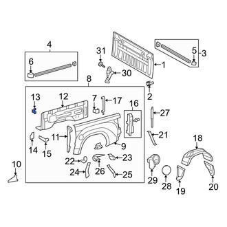 Toyota OE - Rear Inner Tie Down Hook