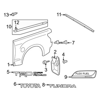 Toyota OE - Pick Up Box - Exterior Trim (8.1' Bed)