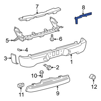 Toyota OE - Rear Right Bumper Cover Support Rail Bracket