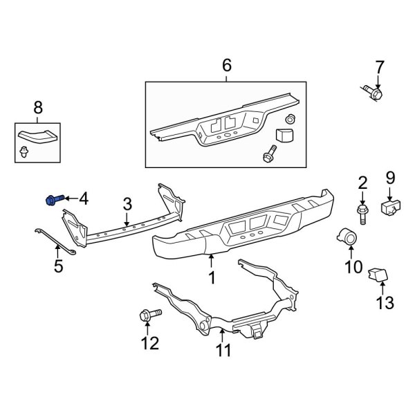 Bumper Face Bar Reinforcement Beam Bolt