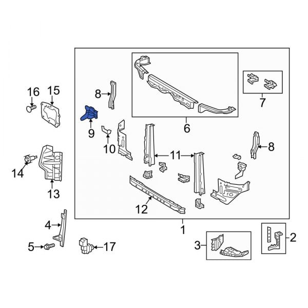 Toyota Oe c030 Front Right Radiator Support Side Panel Bracket