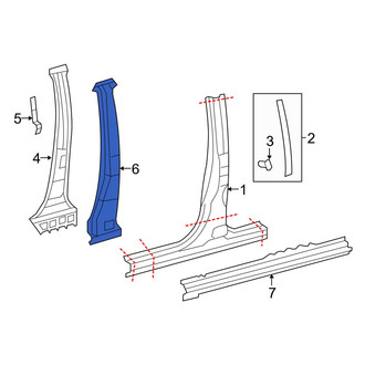 Toyota OE - Left Body B-Pillar Reinforcement