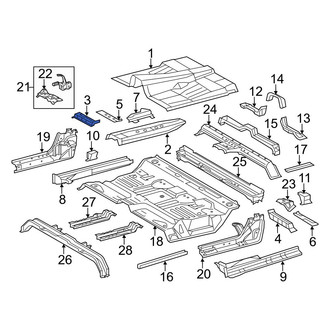 Toyota OE - Front Right Floor Pan Crossmember