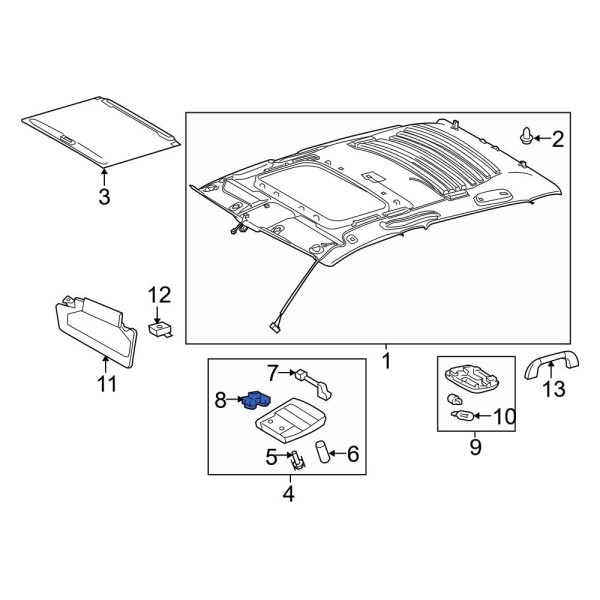 Toyota OE 848620C010B0 Sunroof Switch