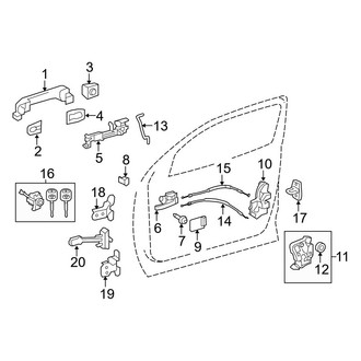 Toyota OE - Front Door - Lock & Hardware (Regular Cab), (Regular Cab)