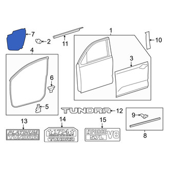 Toyota OE - Front Left Door Water Deflector