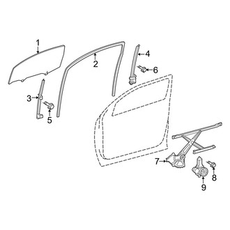Toyota OE - Front Door - Glass & Hardware (Double Cab / CrewMax)