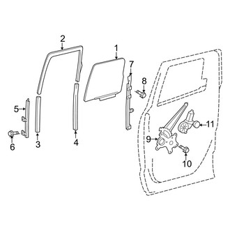 Toyota OE - Rear Door - Glass & Hardware (Double Cab)