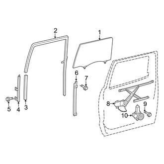 Toyota OE - Rear Door - Glass & Hardware (CrewMax)