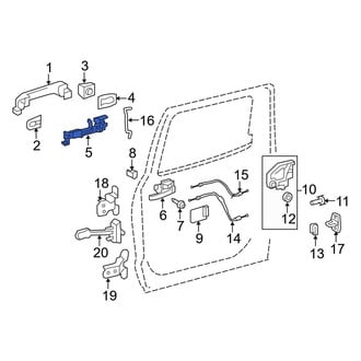 Toyota OE - Rear Right Exterior Door Handle Base