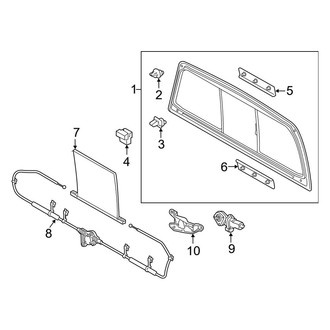 Toyota OE - Back Glass - Glass & Hardware (Horizontal Sliding Window, With Power)