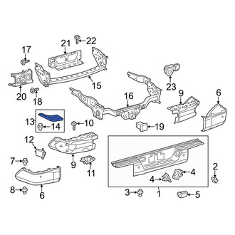 Toyota OE - Rear Right Upper Bumper Corner Cover
