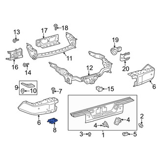 Toyota OE - Rear Left Bumper Corner Cover Bracket