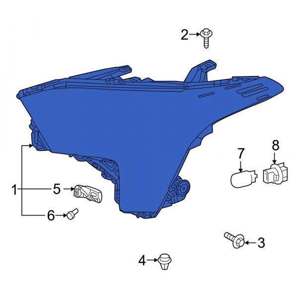 Toyota OE 811400C230 Front Right Headlight Assembly