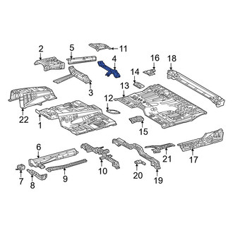 Toyota OE - Front Center Left Floor Pan Crossmember