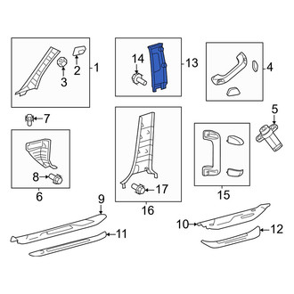 Toyota OE - Left Lower Door Pillar Post Trim Set