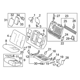 Toyota OE - Seats & Tracks - Rear Seat Components (60% Side), (CrewMax)