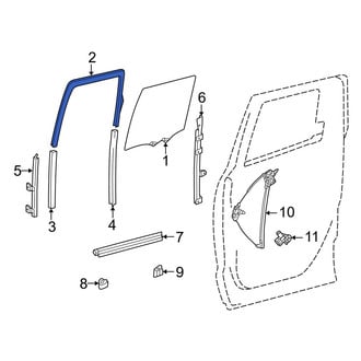 Toyota OE - Rear Right Upper Window Channel