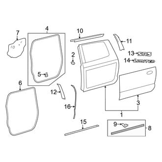 Toyota OE - Rear Door - Door & Components (1794 Edition / Capstone / Limited / Platinum / SR / SR5 / TRD Pro CrewMax)