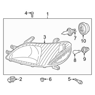 Toyota OE - Front Lamps - Headlamp Components